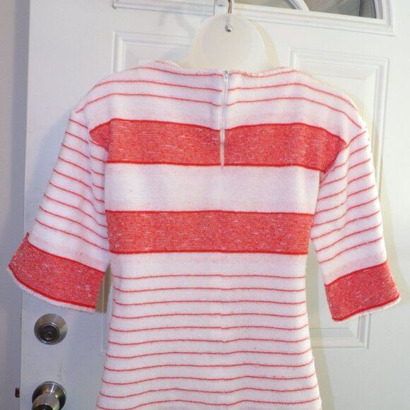 Red and White Terry Cloth Top Jo Hardin Original Texas Size Small - Picture 5 of 5